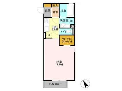 D-ROOM エンベリーザ B101(1K/1階)の間取り写真