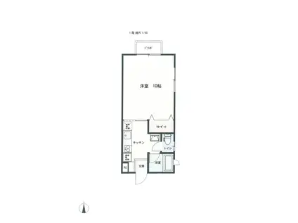 フラッツアイカワC(1K/1階)の間取り写真