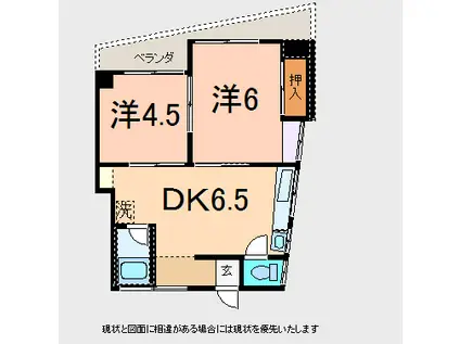 佐藤第一ビル(2DK/5階)の間取り写真