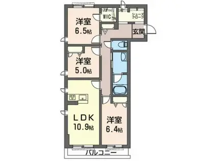 CRESCENTE PAL クレセントパル(3LDK/1階)の間取り写真