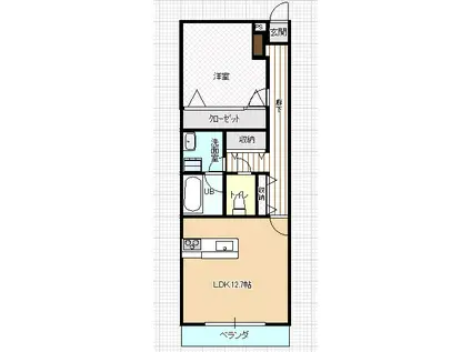 アルカンジュ高柳西町(1LDK/2階)の間取り写真