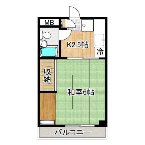 コーポ高津(1K/3階)の間取り写真