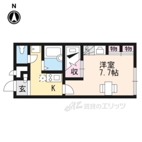 レオパレスクレールアピテ(1K/2階)の間取り写真