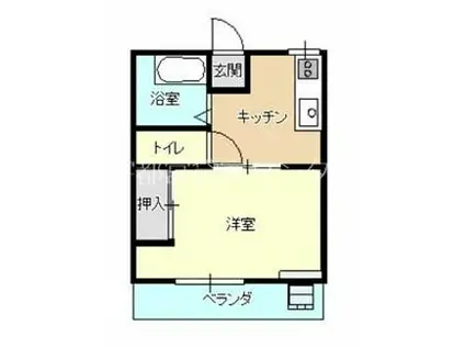 八幡山ハイツ(1K/2階)の間取り写真