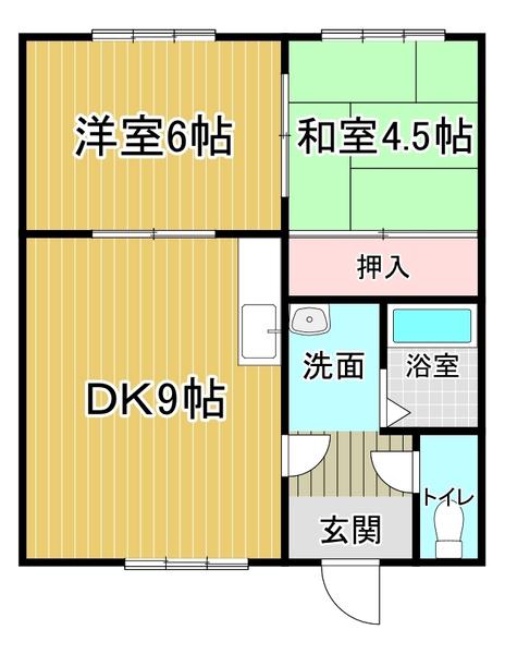 寿マンション(2DK/1階)の間取り写真