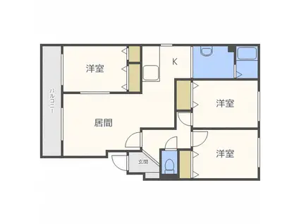 パークハイツF(3LDK/2階)の間取り写真