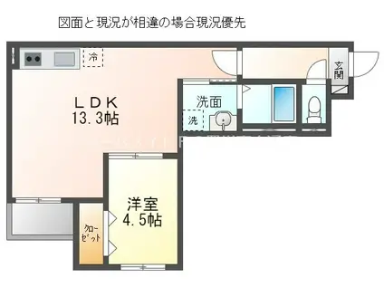 JACK CHUJOI(1LDK/2階)の間取り写真