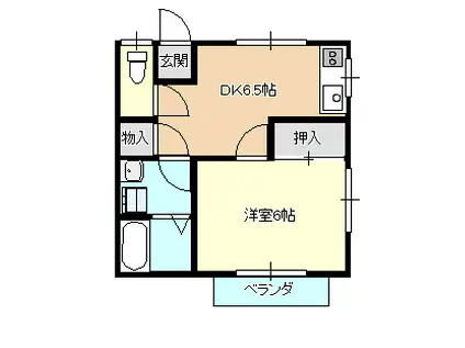 CONDO NOGI A(1DK/2階)の間取り写真