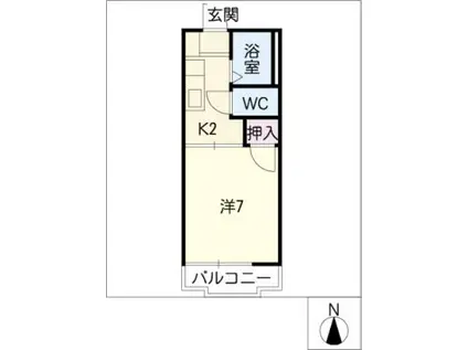コートあけぼの(1K/1階)の間取り写真