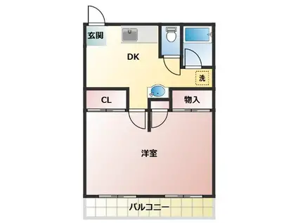 ソルテ川田(1K/1階)の間取り写真