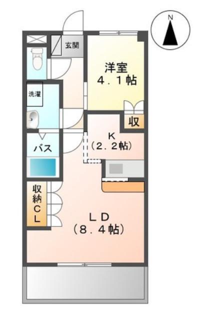 ラ・フォーレ日吉(1LDK/2階)の間取り写真