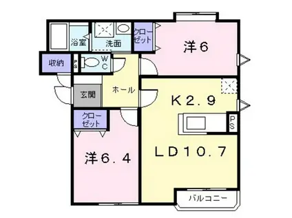 エミネンス(2LDK/3階)の間取り写真