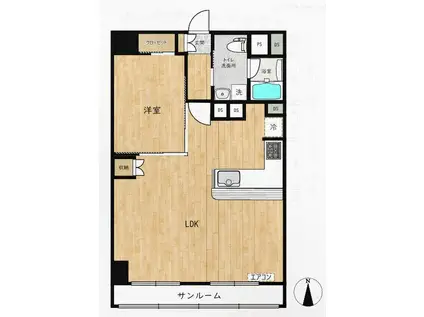 ハイツ洋光台(1LDK/2階)の間取り写真