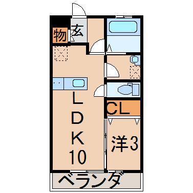 プランドール大森(1LDK/2階)の間取り写真