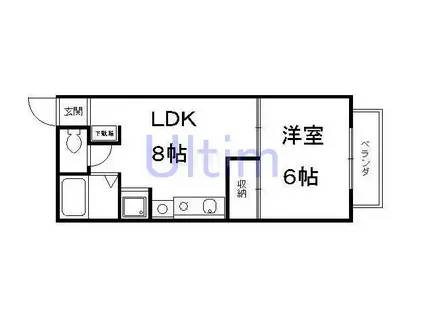セジュールコスモスA棟(1LDK/2階)の間取り写真