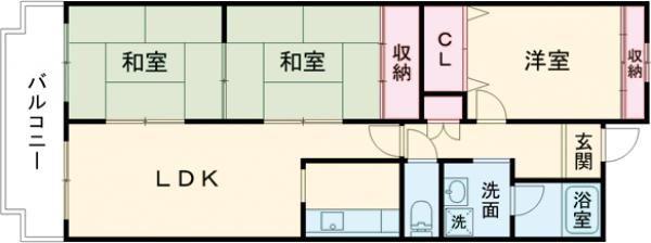 ルノン茨木(3LDK/4階)の間取り写真