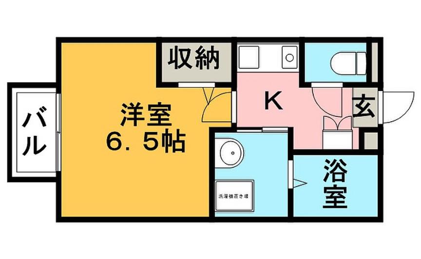 アムール東櫛原(1K/1階)の間取り写真