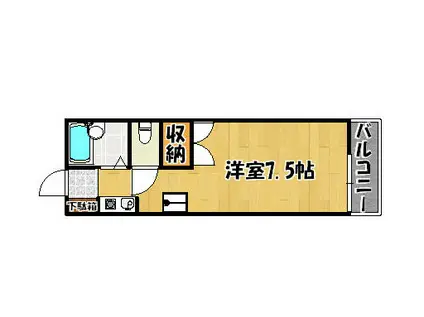 プチシャトー王塚(ワンルーム/2階)の間取り写真
