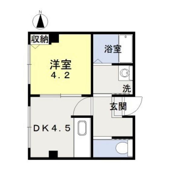 磨屋町きく井ビル(1DK/3階)の間取り写真