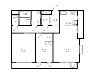 アーバングレイス(2LDK/2階)の間取り写真