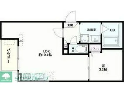 JACK SUNASHINDENI(1LDK/3階)の間取り写真
