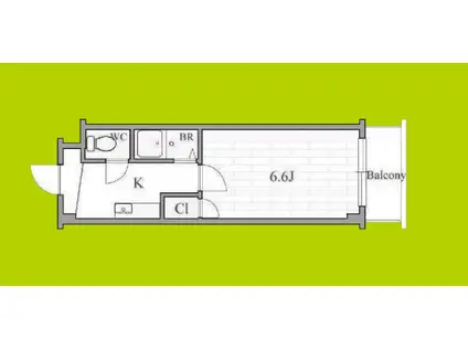 ベルフレージュ南堀江(1K/7階)の間取り写真