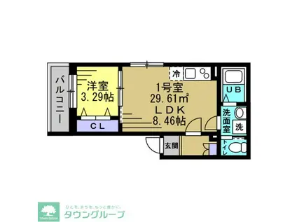 LD八千代中央(1LDK/1階)の間取り写真