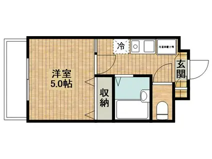 KIマンション(1K/3階)の間取り写真