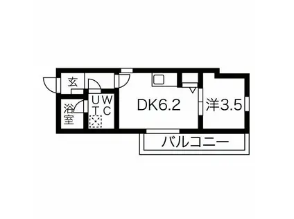 M-COURTII(1DK/3階)の間取り写真