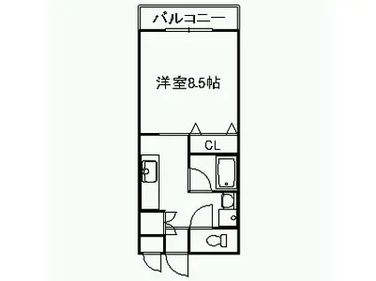 ジョイメニー(1K/2階)の間取り写真