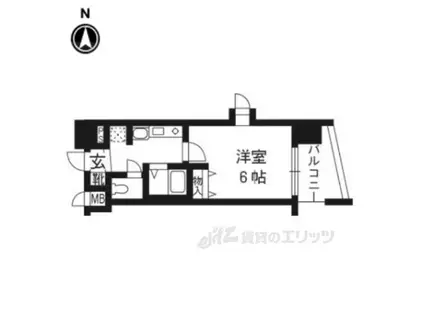 プレサンス京都烏丸NEXT(1K/4階)の間取り写真