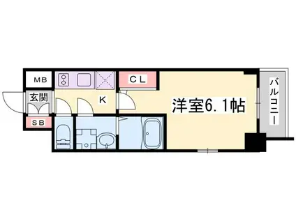 エスリードザ・ランドマーク神戸(1K/12階)の間取り写真