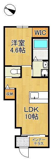 アップルテラス(1LDK/1階)の間取り写真