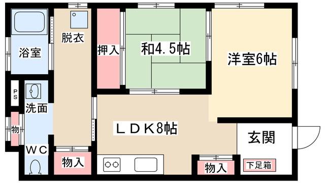CORE(2DK/1階)の間取り写真