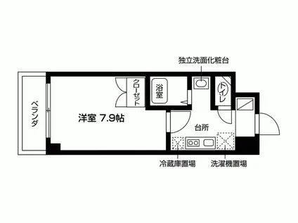 エスペランサ柴田(1K/3階)の間取り写真