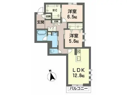 エクラージュ(2LDK/2階)の間取り写真