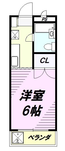 石井マンションピーコック(1K/1階)の間取り写真