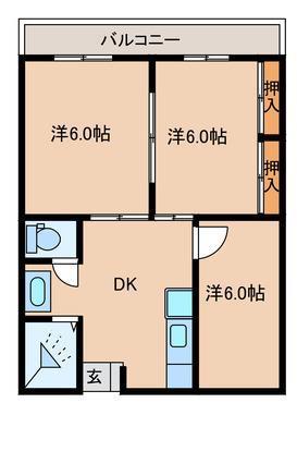 サンハイツ(3DK/2階)の間取り写真