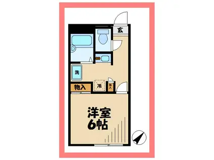 レオパレスパピー北浦I(1K/2階)の間取り写真