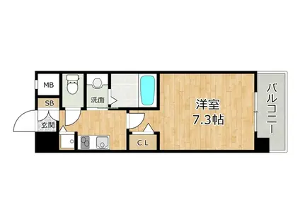 オーキッドレジデンス塚本(1K/10階)の間取り写真