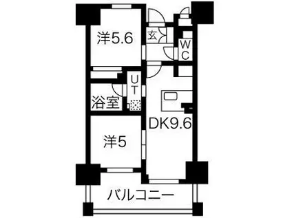 エステムエグゼ心斎橋(2LDK/10階)の間取り写真