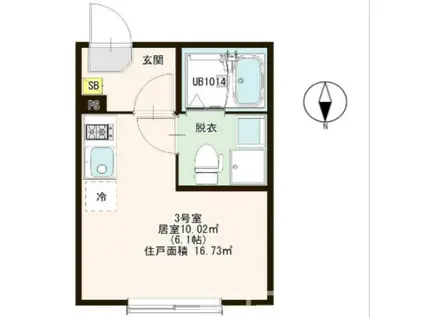 ハーモニーテラス北小岩XV(ワンルーム/3階)の間取り写真