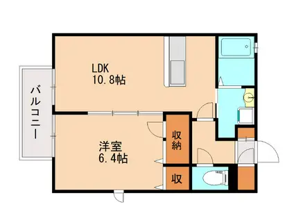 グレイスアコード(1LDK/1階)の間取り写真