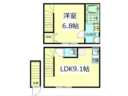 エクセルコート武蔵関(1LDK/1階)の間取り写真