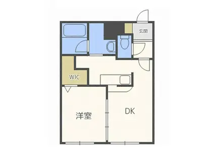 ルフォートK-II(1DK/1階)の間取り写真