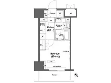 カスタリア大森II(1K/12階)の間取り写真