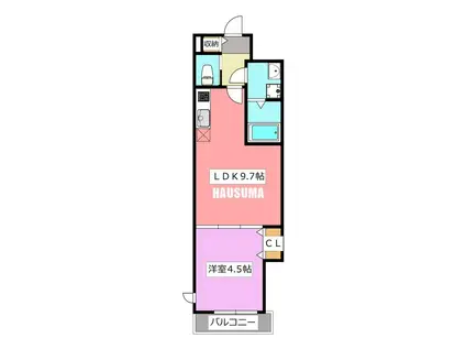 コンフォール王子神谷(1LDK/1階)の間取り写真