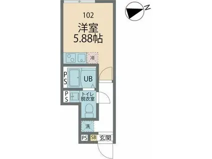 カインドネス国分寺本多(ワンルーム/1階)の間取り写真