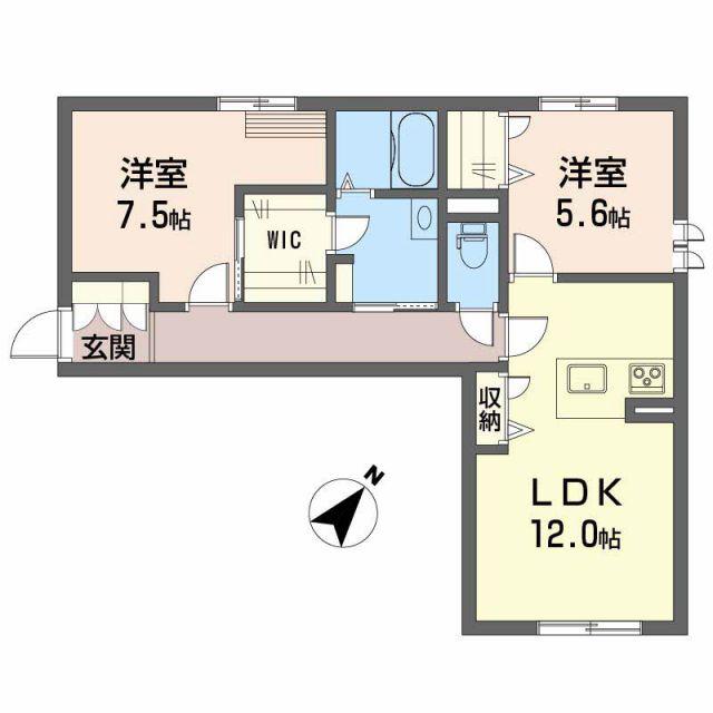 GRANARY HOUSE (2LDK/1階)の間取り写真