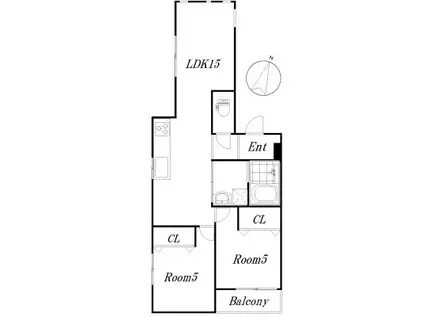 AILIビル アイリビル(2LDK/1階)の間取り写真